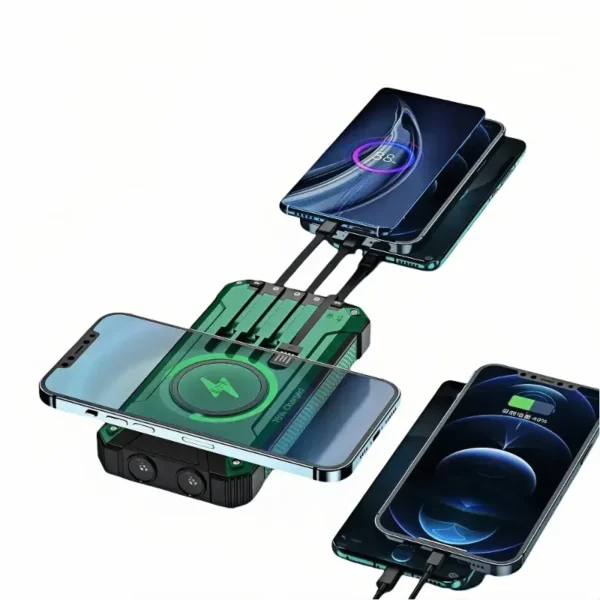 Comes with four-wire large-scale solar power bank 20,000 mAh foldable wireless mobile phone power bank that can be added with solar panels
