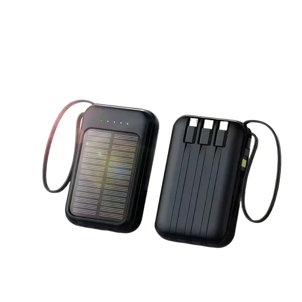 Mini solar powered LED light 4-wire outdoor charger 20000 mAh large capacity mobile power bank