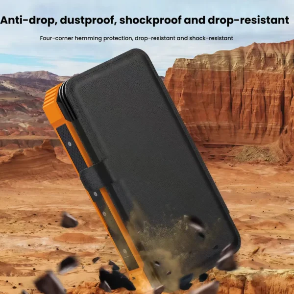 Comes with four-wire large-scale solar power bank 20,000 mAh foldable wireless mobile phone power bank that can be added with solar panels - Image 3