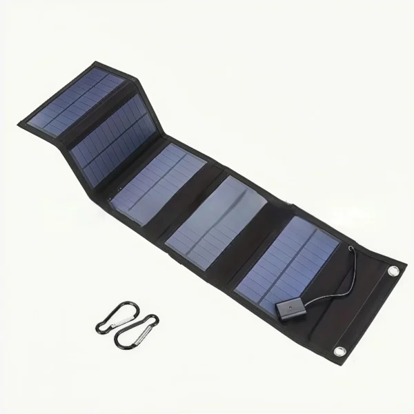 25w 5vPortable Folding Solar Panel with USB Charger and 2 Iron Buckles, Outdoor Emergency Waterproof Solar Panel - Image 2