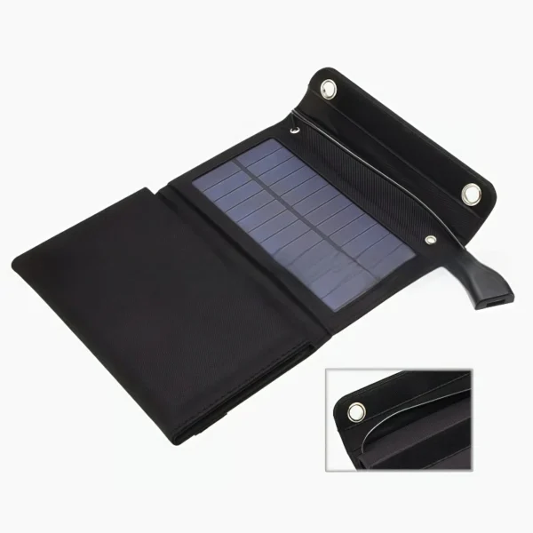 25w 5vPortable Folding Solar Panel with USB Charger and 2 Iron Buckles, Outdoor Emergency Waterproof Solar Panel
