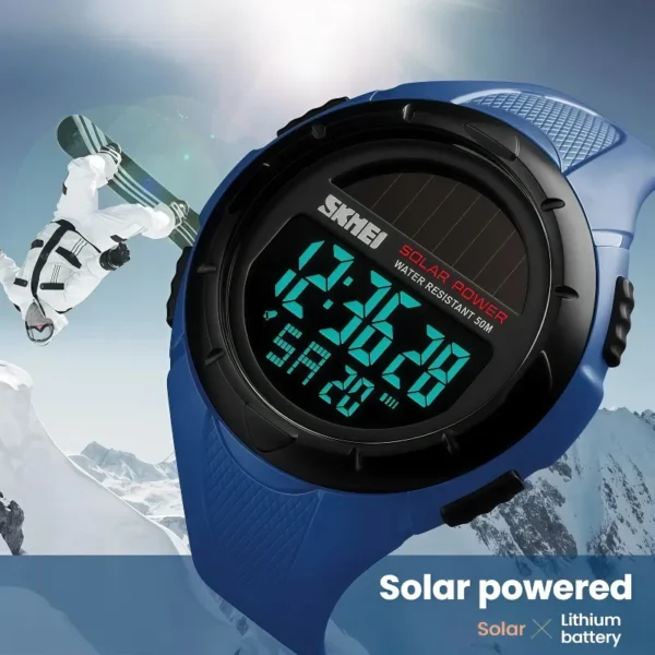 2025 Solar Powered Men's Watch Waterproof Outdoor Sports Fashion Electronic Watch - Image 4