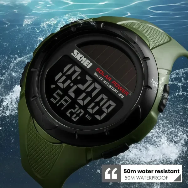 2025 Solar Powered Men's Watch Waterproof Outdoor Sports Fashion Electronic Watch - Image 3