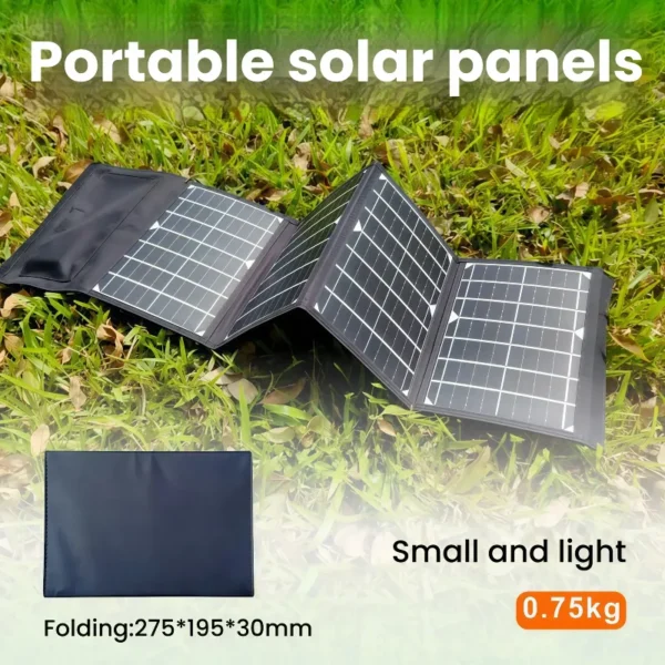 2025 Upgrade 30W/40W/50W/80W Foldable Solar Charger Panel - Portable ETFE Solar Phone Charger with Dual USB Outputs, Waterproof Outdoor Solar Power Bank for Camping, Hiking, Emergency Phone Charging (iPhone/Android/Tablets) - Image 4