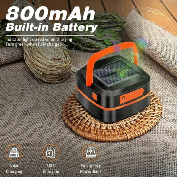 Foldable Solar & USB Charging Camping Lantern,Christmas Mini Collapsible Waterproof Hanging Light, Power Bank for Indoor Outdoor Camping Use - Image 4