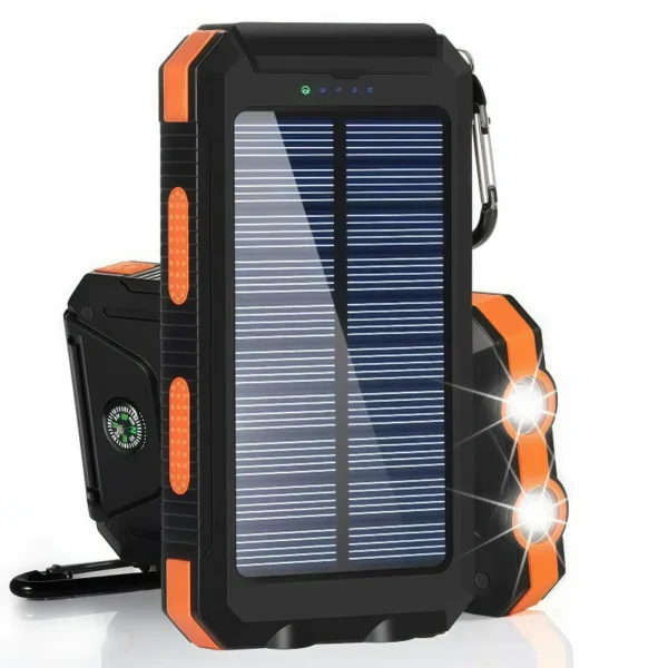 20000mAh Solar Power Bank Charger Power Bank Summer Autumn Gift, Dual USB Output Port Multi Charger Power Bank with Flashlight, Portable Wireless Car Charger, Solar Power Bank Charger for iPhone, Travel Gadgets, Electronic Accessories - Image 3