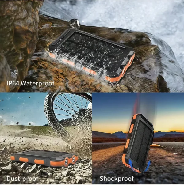 20000mAh Solar Power Bank Charger Power Bank Summer Autumn Gift, Dual USB Output Port Multi Charger Power Bank with Flashlight, Portable Wireless Car Charger, Solar Power Bank Charger for iPhone, Travel Gadgets, Electronic Accessories - Image 4